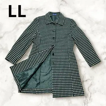 롱 코트 그린 도트 무늬 13AR 빅 사이즈 XL 상당