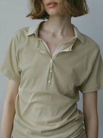 에트레토쿄 피케 셔츠 레이어드
