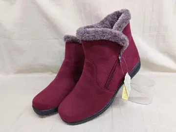 숏부츠 24.5cm 적갈색 편안한 미끄럼 방지 밑창 3E 퍼 포함