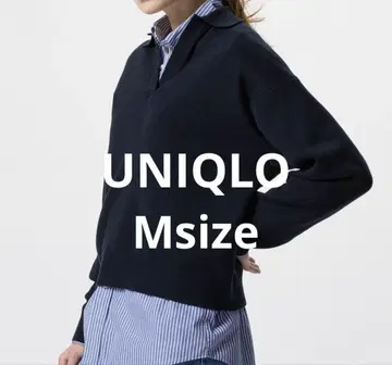 유니클로 UNIQLO 스무스 코튼 릴랙스 폴로 스웨터 네이비