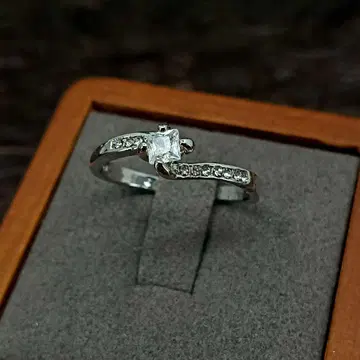 빈티지 실버 지르코니아 심플 반지 17호