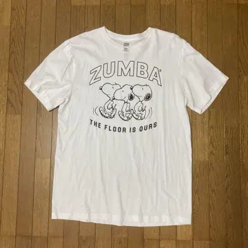 정품 ZUMBA SNOOPY 티셔츠 화이트 PEANUTS 콜라보