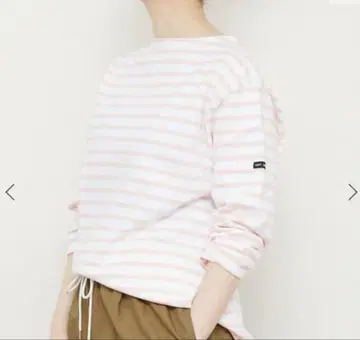 SAINT JAMES T1 화이트 x 핑크 보더 티셔츠