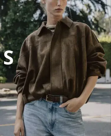ZARA 자라 스웨이드 느낌 봄버 자켓 새상품, 미사용