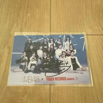 NMB48 아베 와카나 사인 포함 단체 사진 TOWER RECORDS