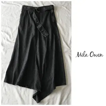 미라 오웬 [ 세탁 가능 ] 빈티지 워시 가공 소프트 데님 스커트
