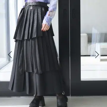 HARE 아지메 믹스 플리츠 스커트