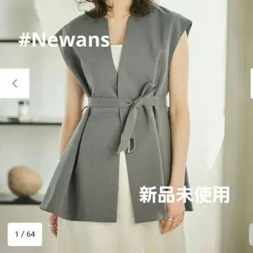 사사가와 유리 콜라보 페플럼 베스트 미사용 새상품 그레이 S 사이즈