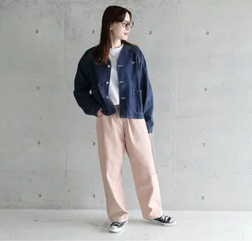 단톤 36 살몬 핑크 허리밴딩 치노 팬츠