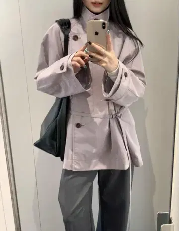 low classic 더블 브레스트 자켓 라벤더