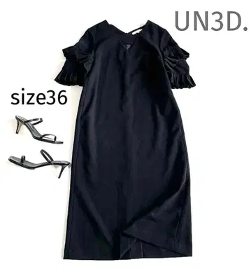 새상품급 UN3D. 오픈 플리츠 슬리브 원피스 size 36