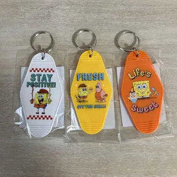 스펀지밥 카페 키링 3종