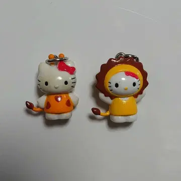 헬로키티 라이온 기린 동물 키링 2개 세트