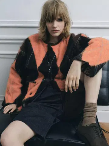 ZARA 자라 아가일 무늬 니트 가디건