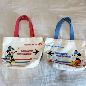 디즈니 JAL 기내 판매 한정판 토트백 미키 미니