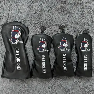 [ 4세트 ] 새상품 도라에몽 골프 클럽 헤드커버 1+3+5+UT 블랙