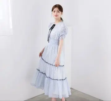 AnMILLE 안미르 시어 도트 원피스 블루 F