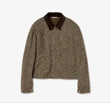오라리 HOMESPUN TWEED ZIP BLOUSON BROWN