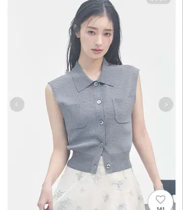 FRAY I.D 프레이 아이디 폴로 칼라 슬리브리스 니트 지레 접촉 냉감