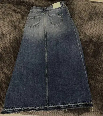 GYDA 데님 프린지 가공 롱 스커트