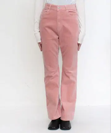 핑크 코듀로이 플레어 데님
