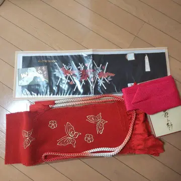 기모노 잡화 세트 허리띠 오비 장식 천 레이어트 카라