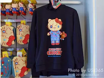 USJ 한정판 콜라보 헬로키티 할로윈 처키 후드티