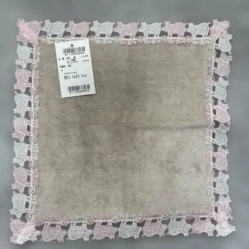 치카자와 레이스 돼지 자수 손수건 23.5 x 23.5cm