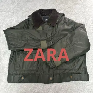 ZARA 카키 코듀로이 자켓 탈부착 후드