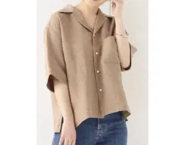 AURALEE 린넨 반팔 셔츠