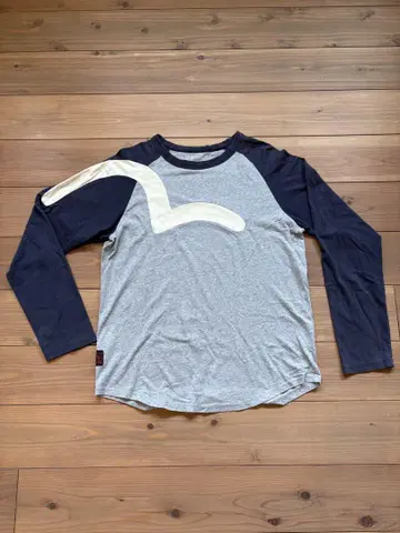 EVISU 래글런 긴팔 T셔츠 롱 T