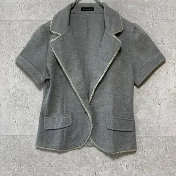 라세느 프리베 (M) 반팔 테일러드 자켓*신축성*파이핑*그레이