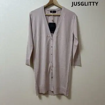 JUSGLITTY 저스길리티 더스티 핑크 롱 가디건 미사용 택