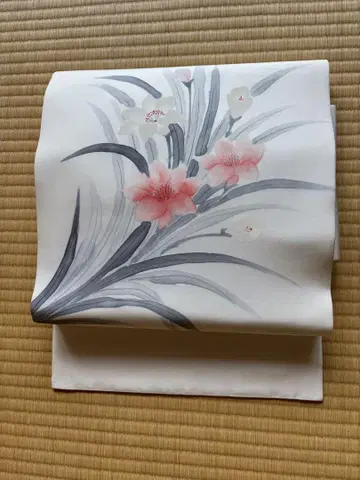 나고야 오비 시오제 작가 물건 순수 실크 미사용