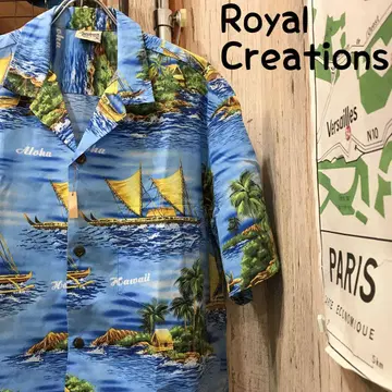 RoyalCreations 하와이안 셔츠 XL 구제 의류 (1810)