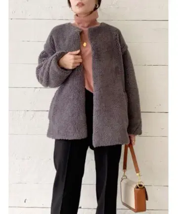 미라 오웬 노카라 스티치 디자인 보아 자켓 1