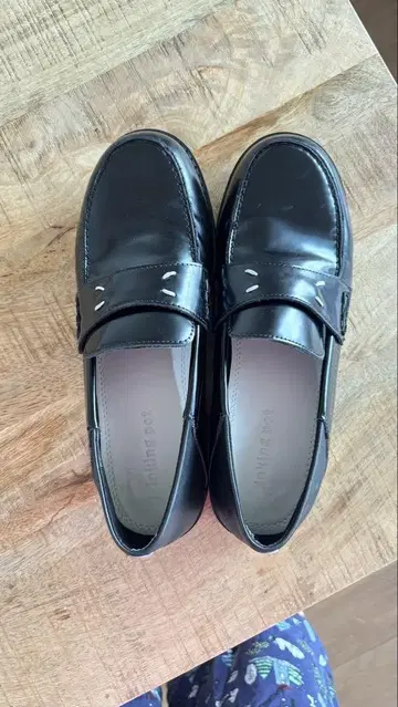 블랙 로퍼 포멀 신발 중간 힐