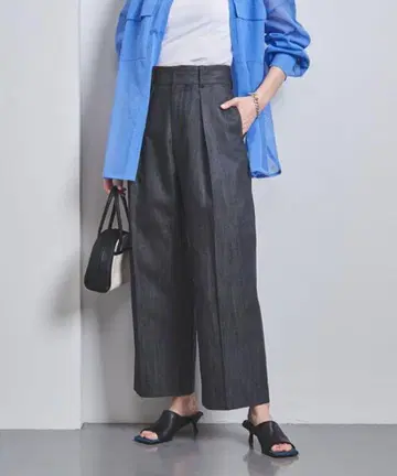 UNITED ARROWS 데님 턱 와이드 팬츠