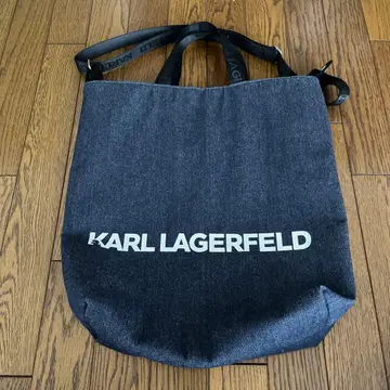 KARL LAGERFELD 데님 토트백 네이비