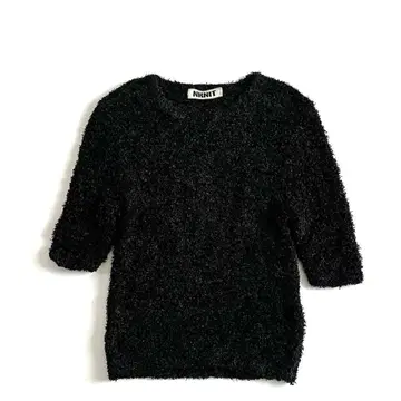 NKNIT dry shaggy mini T-shirt 니트 블랙