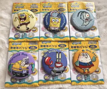 스펀지밥 자수 배지 6개 세트 (시크릿 포함)