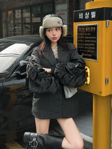 Darich 체크 도킹 블루종