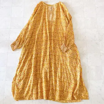 프릭스스토어 블록 프린트 롱 원피스