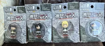 STICK HEADS 3D 배지 피규어 진격의 거인 4개