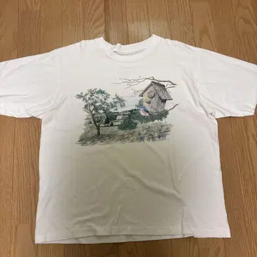 90s 싱글 스티치 새 아트 풍경 반팔 티셔츠