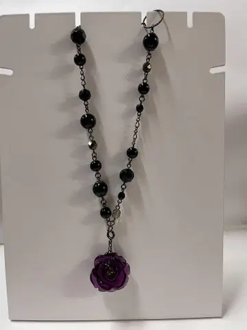 ANNA SUI 안나수이 보라색 장미 목걸이