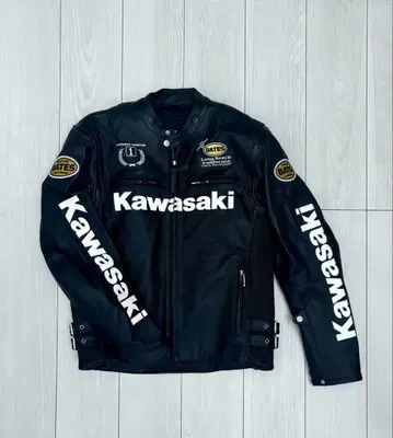 성명 기재 있음 레어 BATES kawasaki 가죽 라이더 자켓 LL