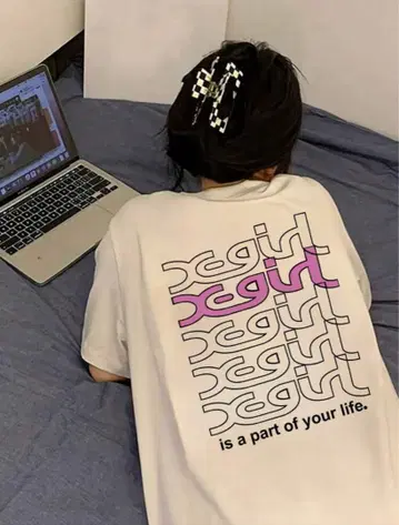 xgirl 캐주얼 티셔츠 화이트