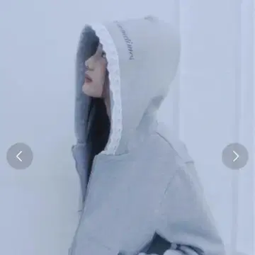 스미온 레이스 지퍼 후드 맨투맨 그레이