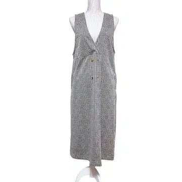 [ MUMU&CO ] 더블 브레스트 글렌체크 V넥 점퍼 스커트